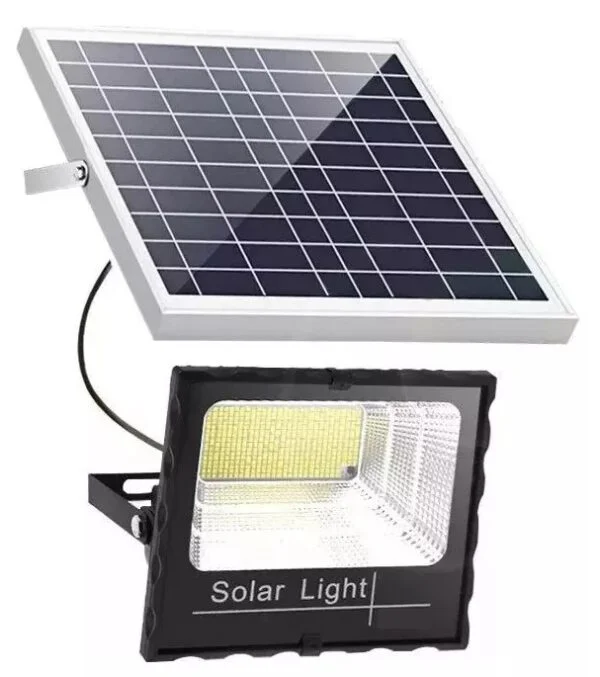 Lampara Reflector Solar LED 50W ¡Bienvenidos a CasaQuin, donde la luz y la energía se fusionan para iluminar tus días y noches de manera ecológica y eficiente! ¿Estás listo para darle a tu hogar o negocio un toque de iluminación sostenible y poderosa? ¡Entonces te presentamos nuestra increíble Lámpara Reflector Solar LED 50W! ¿Qué hace que esta lámpara sea tan especial? ¡Déjame contarte! Con un diseño innovador y funcional, esta lámpara solar de 50W de JORTAN es tu mejor compañera para iluminar cualquier espacio, ya sea en exteriores o interiores. Con 49 luces LED brillantes, esta lámpara proporciona una iluminación potente y uniforme que transformará tu entorno. ¿Preocupado por el clima? ¡No te preocupes más! Con una clasificación de protección IP66, esta lámpara está diseñada para resistir polvo y lluvias fuertes, asegurando un rendimiento confiable en cualquier condición climática. Además, su casco resistente a altas temperaturas y fuertes vientos garantiza durabilidad y fiabilidad a largo plazo. Pero espera, ¡hay más! Con una temperatura de color de 6500K, esta lámpara imita la luz natural del día, creando un ambiente brillante y acogedor donde quiera que la coloques. Con entre 450 y 500 lúmenes, obtendrás una iluminación potente y eficiente que resalta los detalles y crea atmósferas únicas. ¿Te preocupa la instalación? ¡No deberías! Esta lámpara viene con todo lo que necesitas, incluido un control remoto y tornillos para montaje en pared, ¡así que puedes comenzar a iluminar en cuestión de minutos! ¿Y qué hay del medio ambiente? ¡Nos enorgullece decir que esta lámpara es una opción ecológica y amigable con el planeta! Al aprovechar la energía solar, estás reduciendo tu huella de carbono y contribuyendo al cuidado del medio ambiente. La Lámpara Reflector Solar LED 50W de JORTAN es la solución perfecta para tus necesidades de iluminación, ofreciendo rendimiento, durabilidad y sostenibilidad en un solo paquete. ¡No esperes más, ilumina tu vida de manera ecoamigable y eficiente con CasaQuin! **Medidas del producto:** - Dimensiones: 19cm x 14cm - Peso: 1 kilo **Contenido del paquete:** - 1 Lámpara Reflector Solar LED 50W - 1 Panel solar - 1 Control remoto - Tornillos para montaje en pared ¡Ilumina tu mundo con Casa Quin y haz tu compra ahora! Lampara Reflector Solar LED 50W